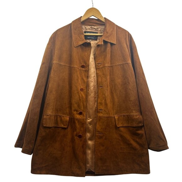 Vtg Vinci Vera Pelle Suede Italian Jacket XL 46-48 Genuine Leather Buttery Soft - Picture 3 of 16